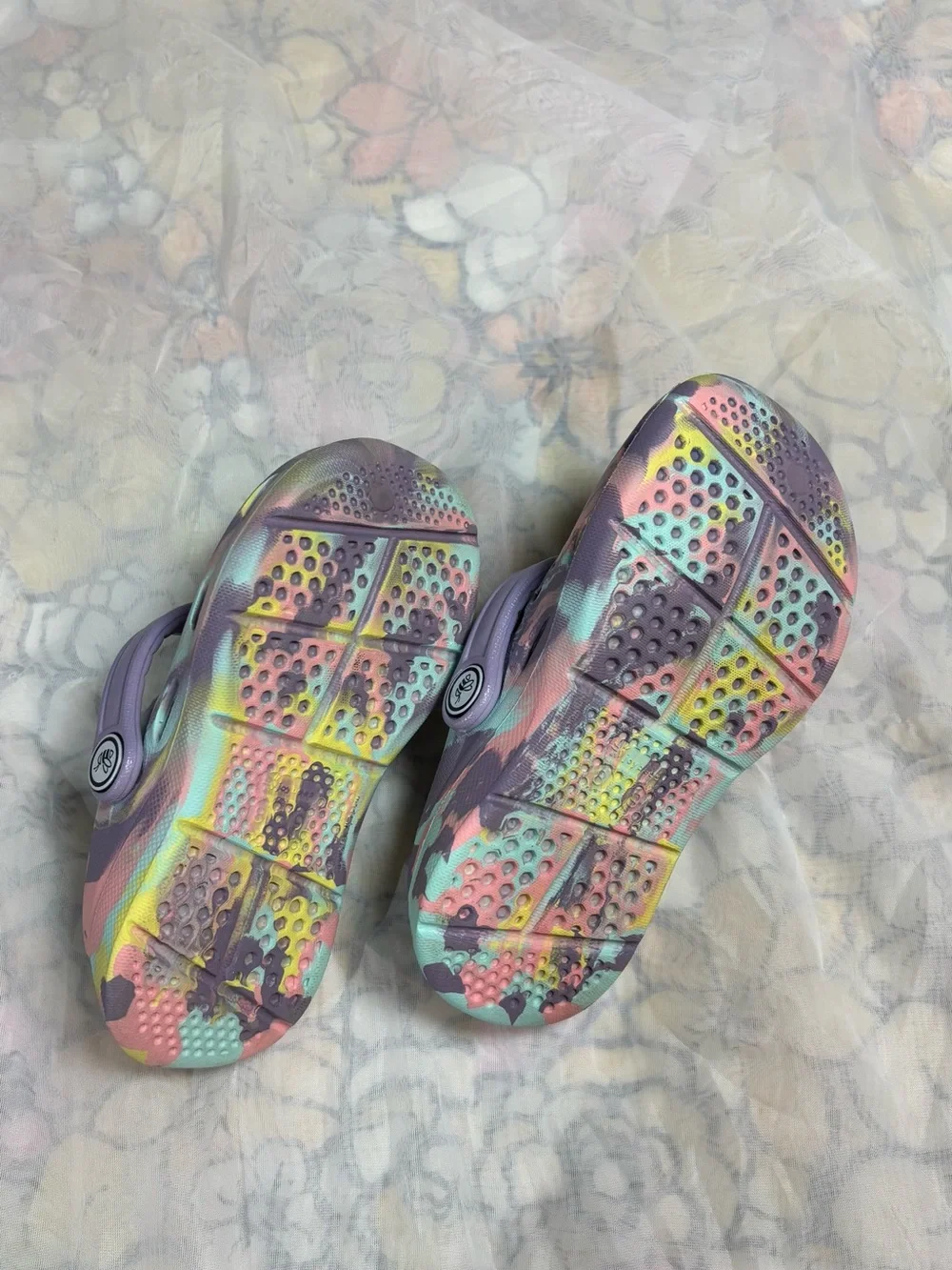 Kids Tie-Dye Purple “Crocs”